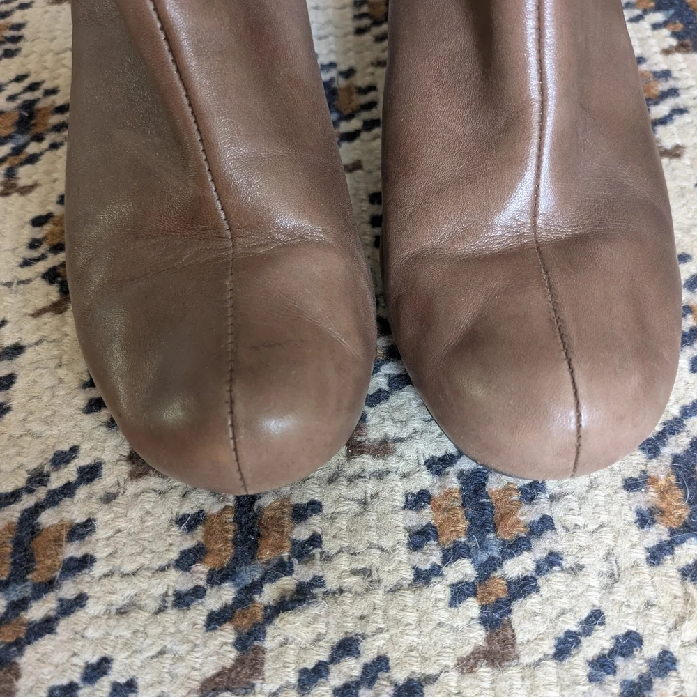 Brown Leather  Midcalf Booties By Walksmart - Picture 3 of 8